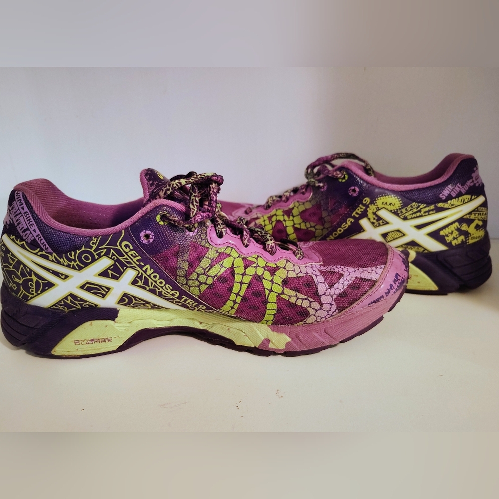 ASICS Women's Vibrant Purple and Lime Athletic Shoes